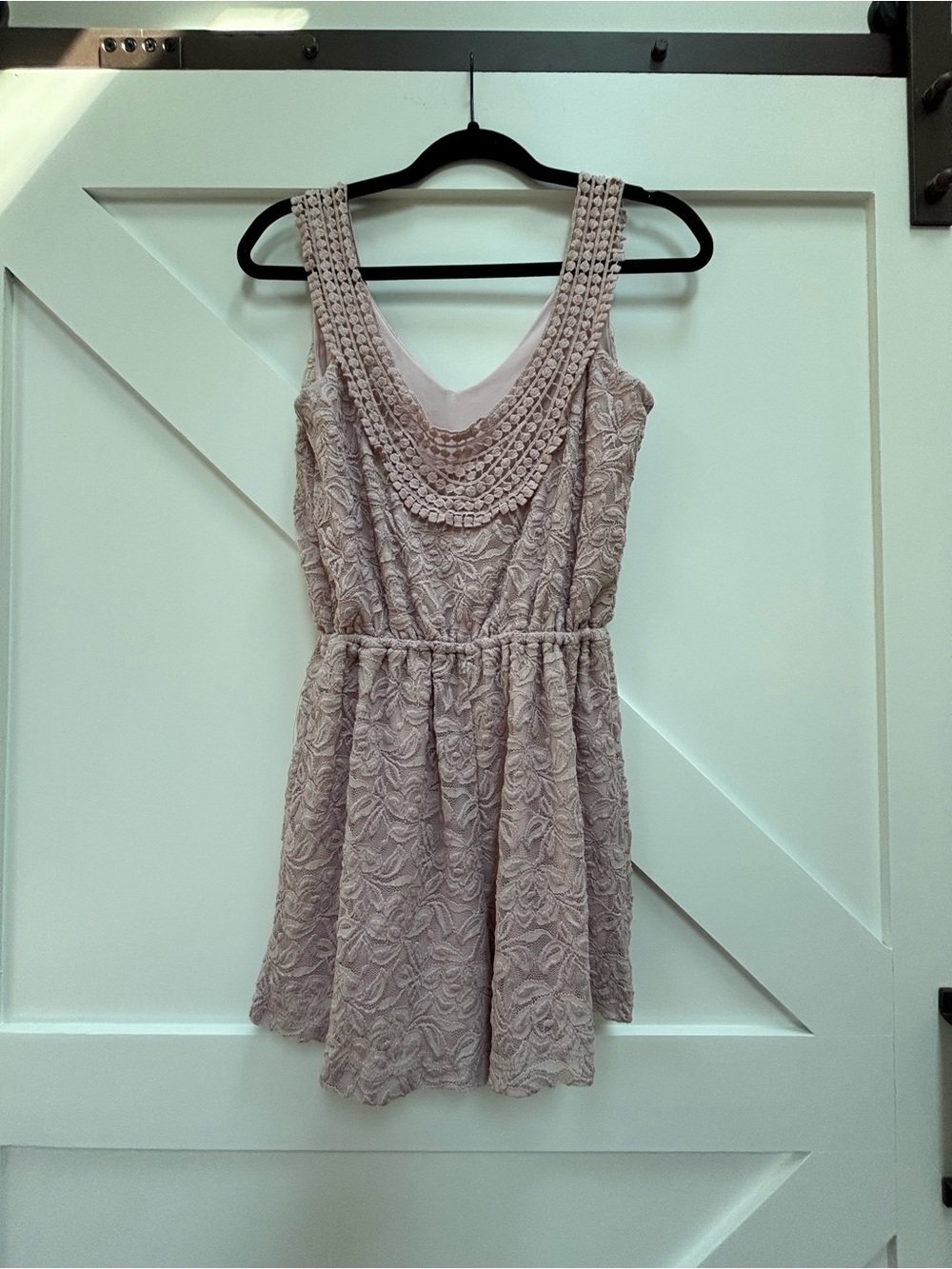 Soprano Dusty Mauve Lace Skort Romper